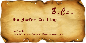 Berghofer Csillag névjegykártya